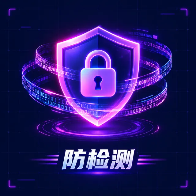 防检测功能示意:盾牌图标与安全状态指示